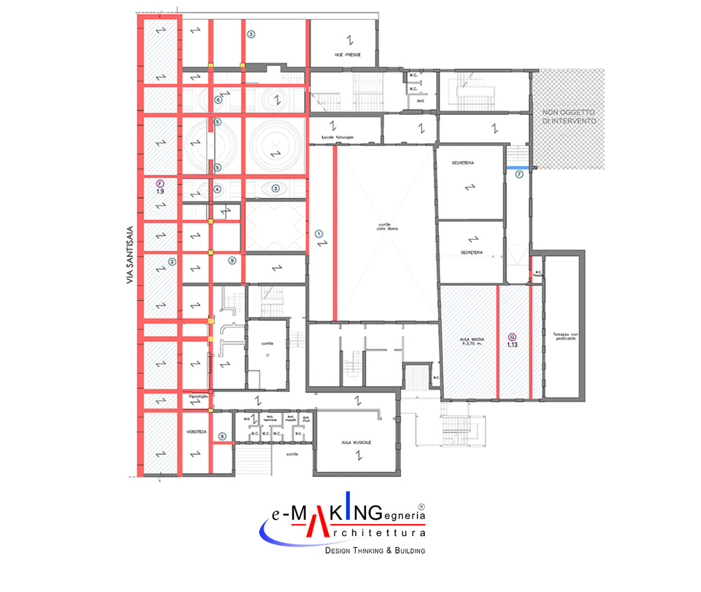 DESIGNS AND CONSTRUCTION MANAGING | Liceo “Laura Bassi”: Restoration with seismic retrofitting