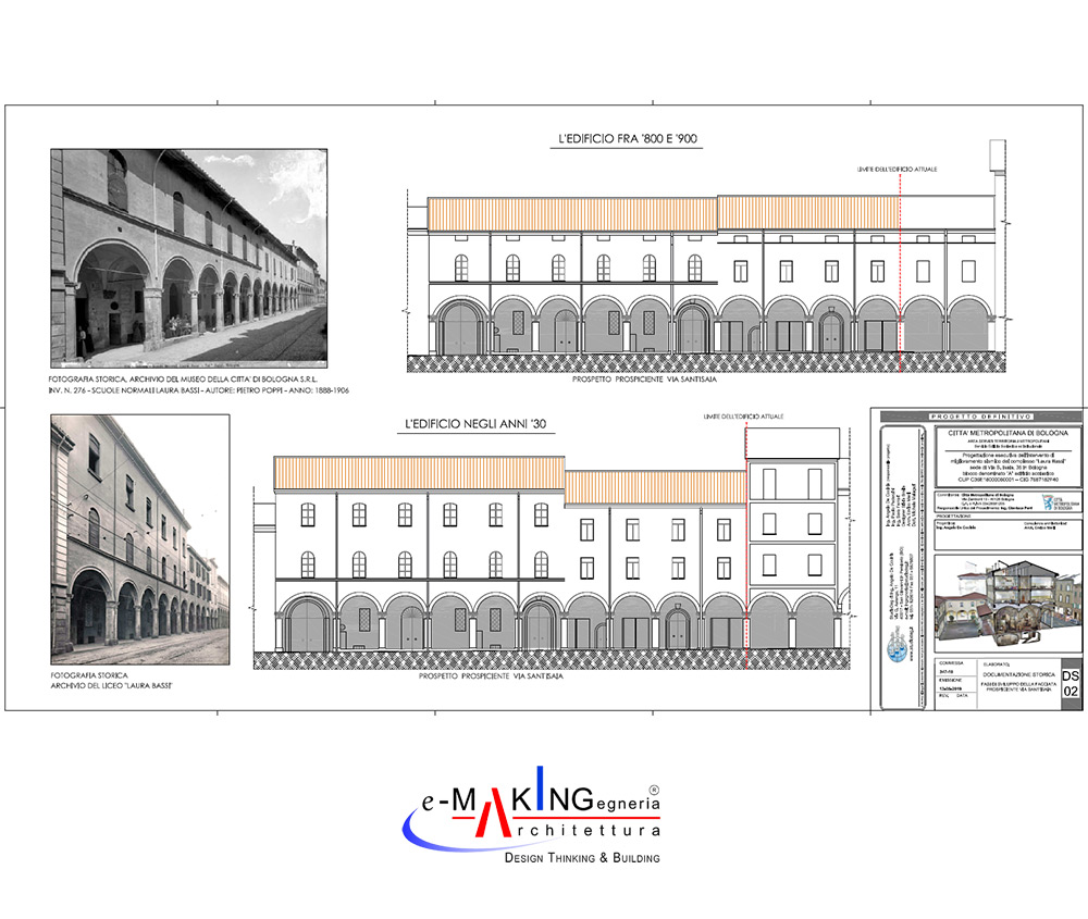 DESIGNS AND CONSTRUCTION MANAGING | Liceo “Laura Bassi”: Restoration with seismic retrofitting